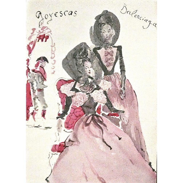 Th is is a RARE set of 2 French theater opera costume design fashion prints. They are the works of Cristobal Balenciaga...