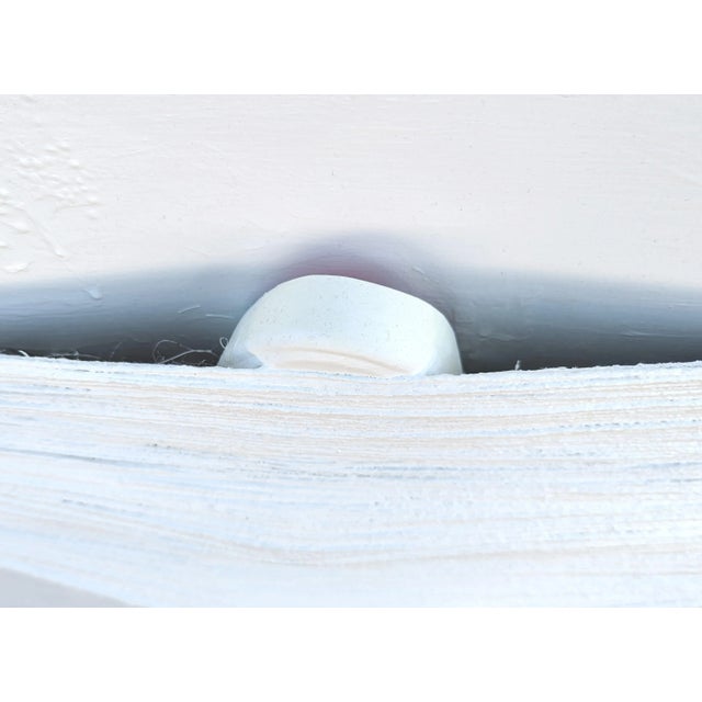 Textile 2022 “Stepping Out in Pink Sole” Contemporary White Found Object Shoe Painting by Tra' Slaughter For Sale - Image 7 of 10