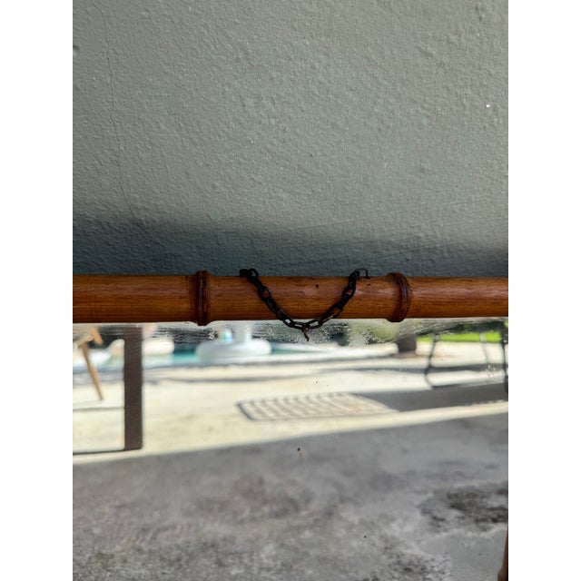 French Provincial Antique French Faux Bamboo Wooden Mirror For Sale - Image 3 of 5