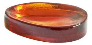Freeform Concave Amber Colored Vide Poche in Glass, 1960s