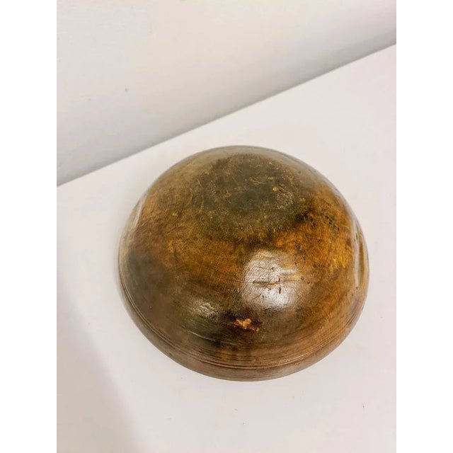 Brown Early 19th Century Swedish Folk Art Farmers Bowl Painted in Wood For Sale - Image 8 of 9