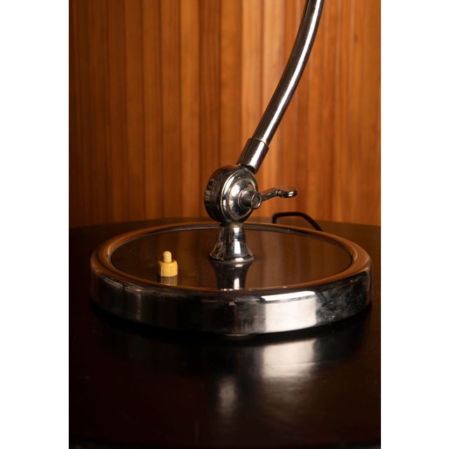Black Bauhaus-Style Desk Lamp in Black and Chrome, 1970s For Sale - Image 8 of 11