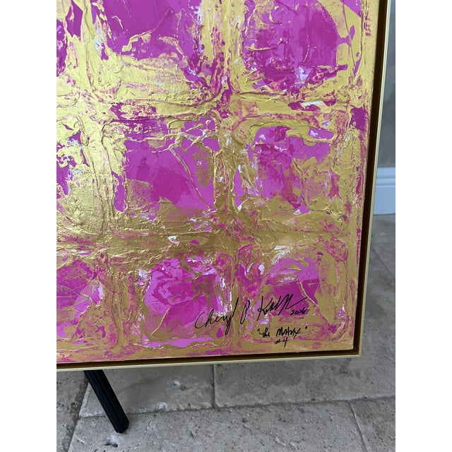 Paint Pink Matrix - Framed - Designed by Cheryl P. Kohloff For Sale - Image 7 of 7