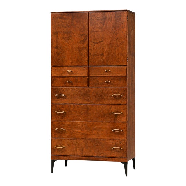 1960s Refinished Heywood Wakefield Contessa Armoire Dresser For Sale