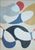 2026, Mid Century Modern Style, Contemporary Painting of Primary Tones and Curves, Triptych, Acrylic Paint on Watercolor Paper For Sale - Image 4 of 11