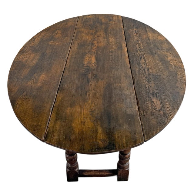 Wood Early 20th Century English Oval Gateleg Dropleaf Dining Table For Sale - Image 7 of 18