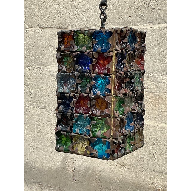 Felipe Derflingher Vintage Mid 20th Century Brutalist Hanging Pendant After Felipe Delfinger for Feders For Sale - Image 4 of 9