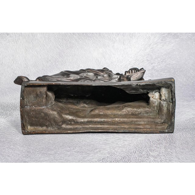 19th Century Antique Victorian Neoclassical Bronze Statue Sculpture of Philosopher Home Decor For Sale - Image 14 of 14