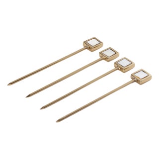 Spiga 4-Piece Set Cocktail Picks , Gold For Sale
