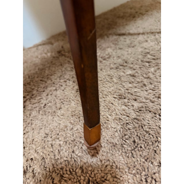 Late 20th Century Maitland-Smith Figured Wood Chairside End Table With Pull-Out Tray For Sale - Image 9 of 12