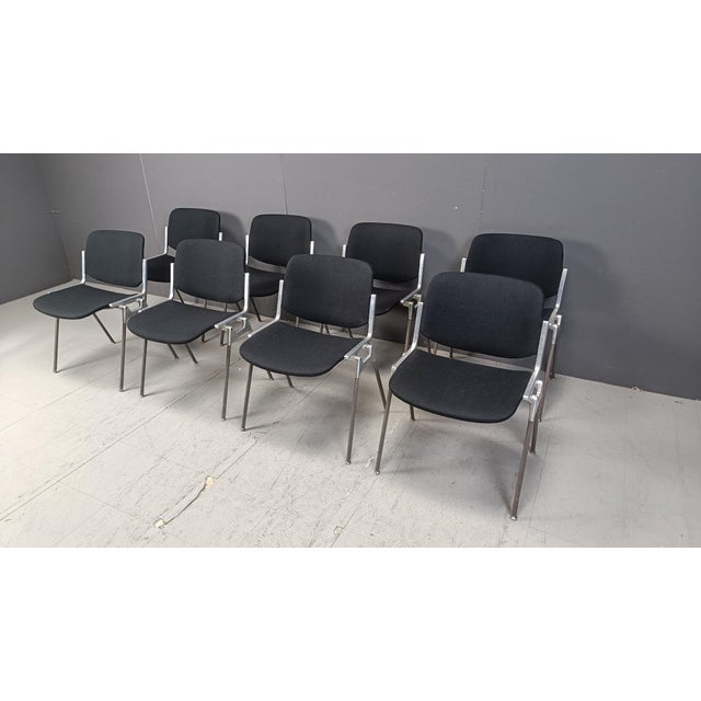 Metal Vintage DSC 106 Side Chairs by Giancarlo Piretti for Castelli, 1970s, Set of 8 For Sale - Image 7 of 11