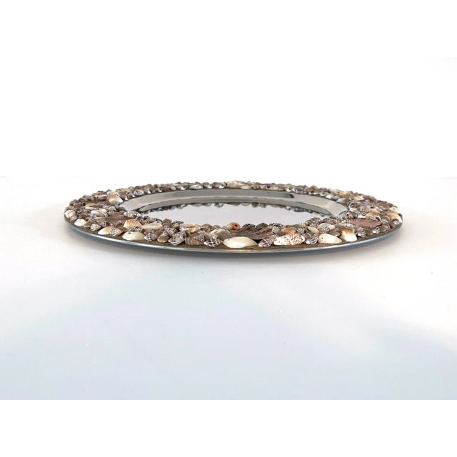 Silver Vintage Shell Encrusted Platter For Sale - Image 8 of 12
