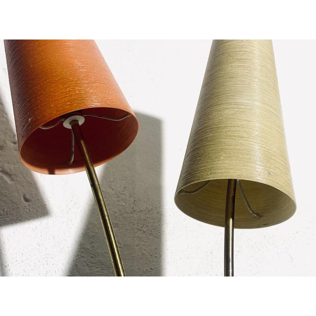 Mid-Century Floor Lamp in Brass with Fiberglass Shades attributed to Cosack, 1950s For Sale - Image 13 of 18