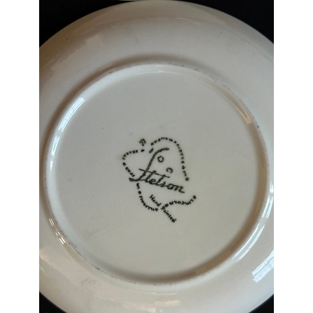 Mid 20th Century Stetson Hand Painted Plates Set of 8 for Dessert, Salad, Bread, or Hor'dourves For Sale - Image 10 of 18