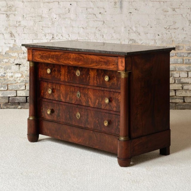 French 19th Century French Mahogany Chest With Marble Top (B) For Sale - Image 3 of 12