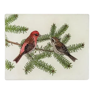 Vintage 1969 Maurice Bebb Purple Finches Aquatint Etching