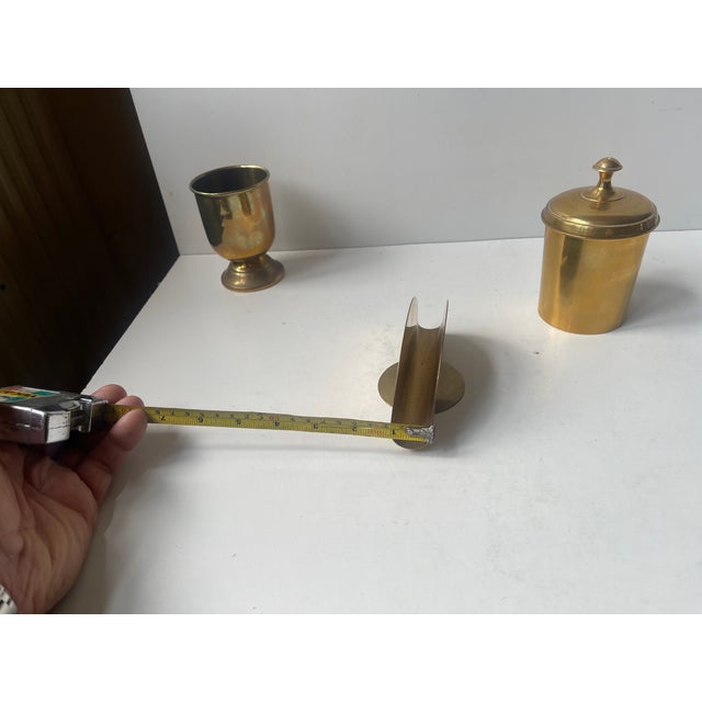 1970s Vintage Vanity Set in Brass, 1970s, Set of 3 For Sale - Image 5 of 10