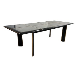 Pierre Cardin for Roche Bobois Vintage Black Lacquer Extension Dining Table For Sale