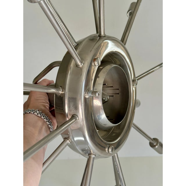Mid 20th Century Authentic Mid-Century Sputnik Ceiling Fixture For Sale - Image 5 of 9