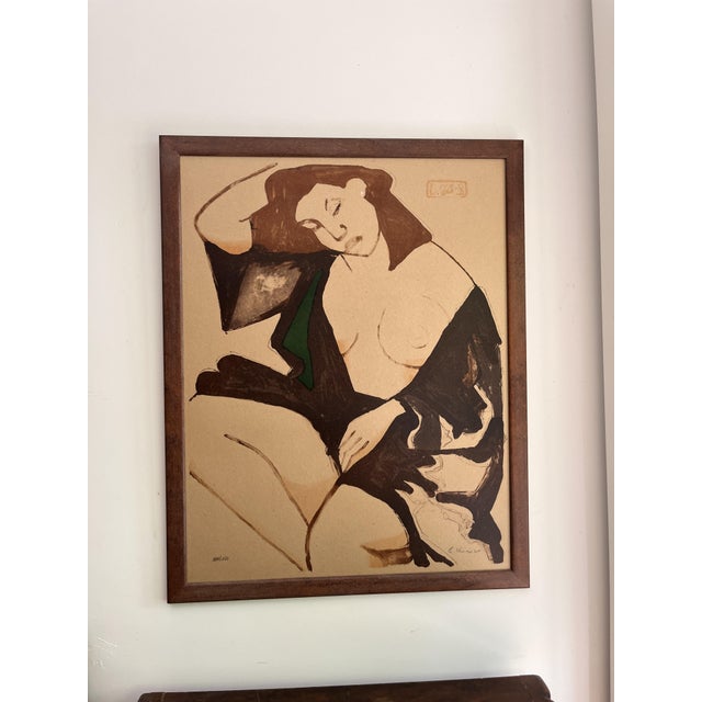 1990s Gernot Kissel, Portrait, Lithograph on Paper Mounted on Board, 1990s For Sale - Image 5 of 6
