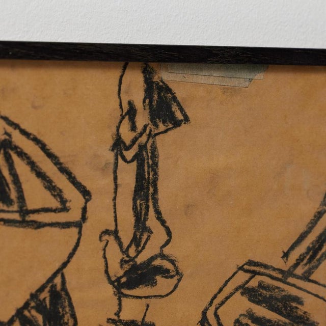 Early 21st Century Vastian, Cubist Still Life, Drawing in Black Charcoal, Framed For Sale - Image 5 of 14