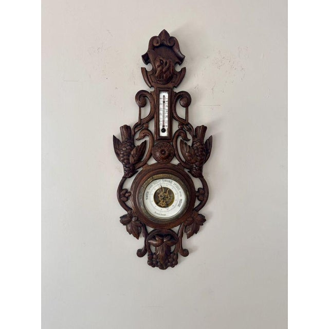 Metal Antique Victorian Black Forest Aneroid Barometer, 1880 For Sale - Image 7 of 7