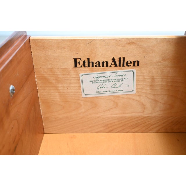 Ethan Allen Queen Anne Solid Cherry Writing Desk With Cabriole Legs | Newly Refinished For Sale - Image 12 of 12