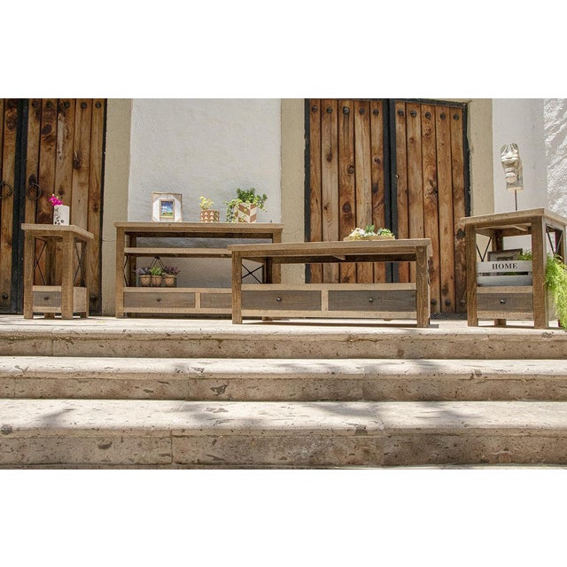 Wood Logan Square 2 Drawer Console Table For Sale - Image 7 of 7