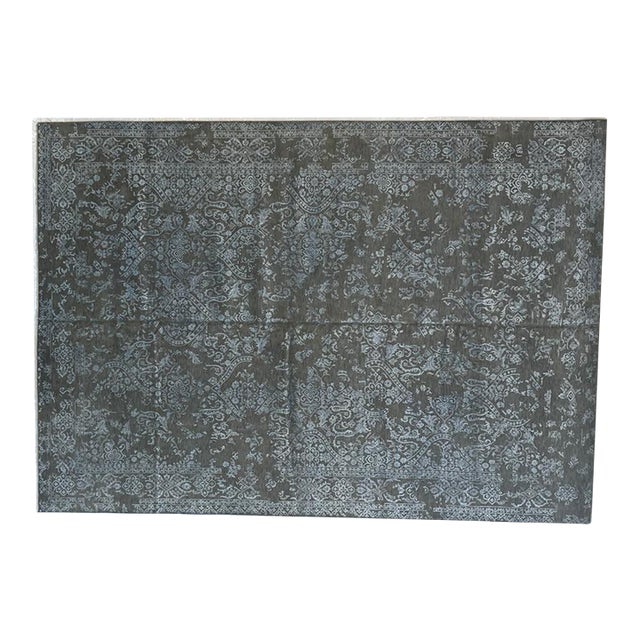Silk and Wool Modern Style Rug , 10' X 14' For Sale