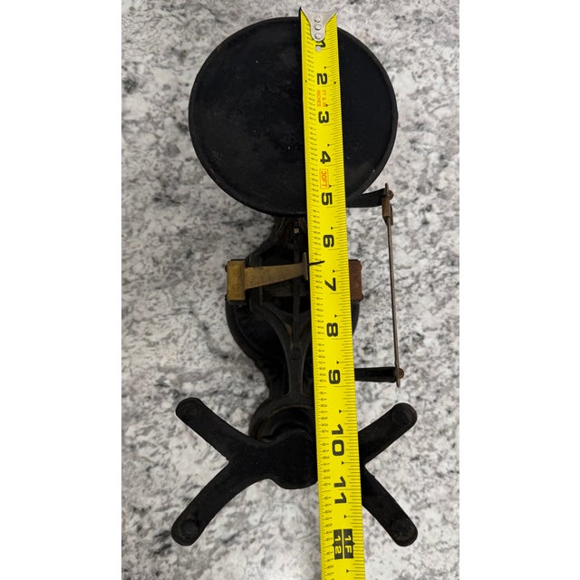 Antique Fairbanks Cast Iron Balance Scale 7” Tall 12” Long - No Weights, Untested For Sale - Image 11 of 12