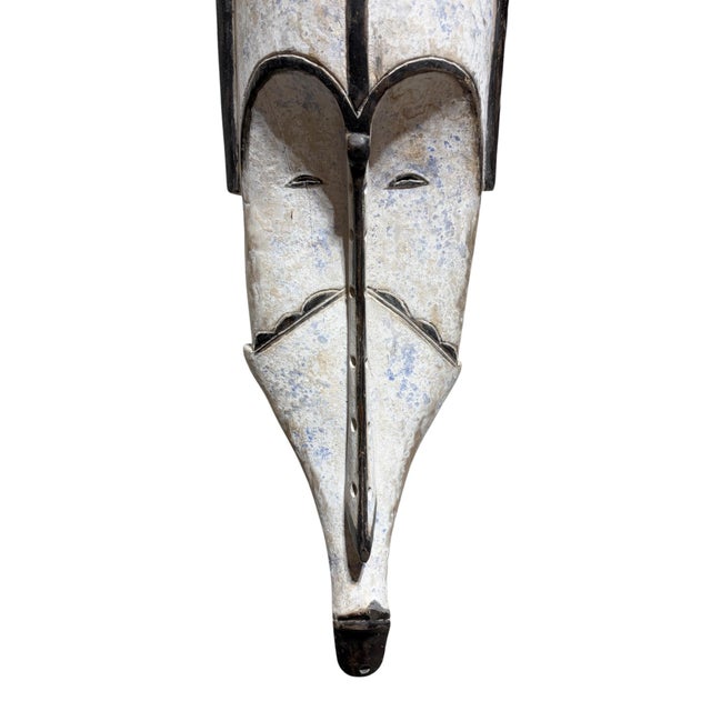 1980s Vintage Large Fang Mask Elongated Face Gabon African Mask 35" H For Sale - Image 5 of 8
