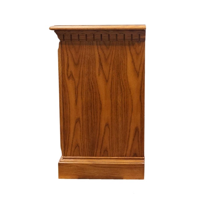 Bassett Furniture Solid Oak Early American Country Style 68" Triple Door Dresser 2283-247 For Sale - Image 13 of 16
