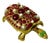 1960s Vintage Art Deco Coastal Hollywood Regency Bejeweled Brass Turtle Box For Sale