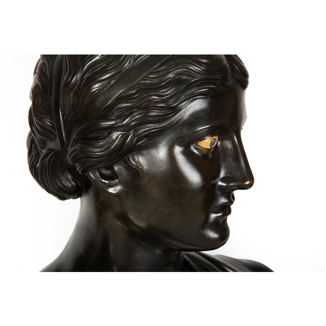 Rare Italian Antique Grand Tour Bronze Sculpture Bust of So-Called Sappho For Sale - Image 12 of 18