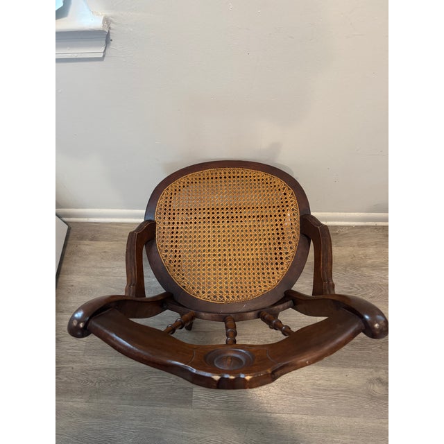 Antique Eastlake Victorian Walnut Cane Seat Chair For Sale - Image 4 of 7