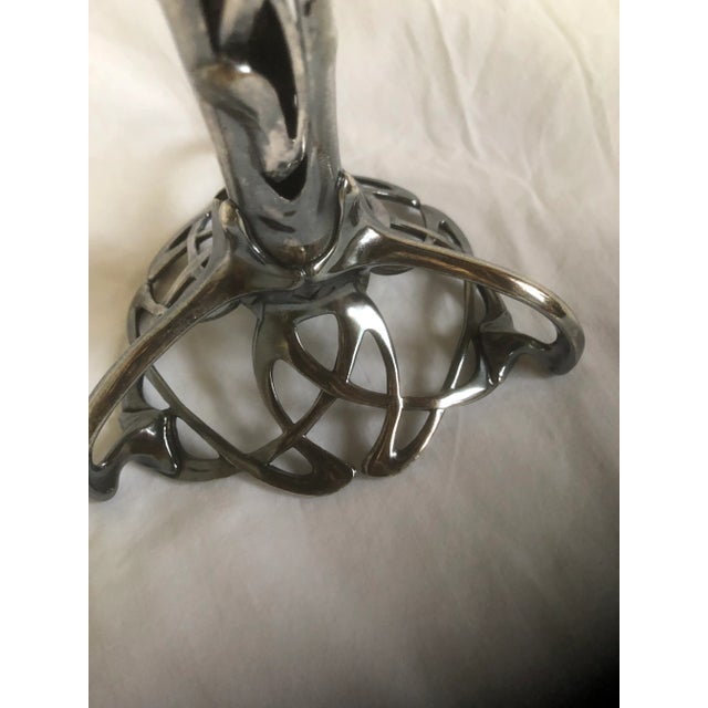 Early 20th Century Art Nouveau Silver Plate Candle or Flower Holder For Sale - Image 9 of 12