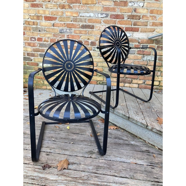 Metal Francois Carre Cantilever Iron Rocking Chairs, Circa 1955, Attributed For Sale - Image 7 of 9