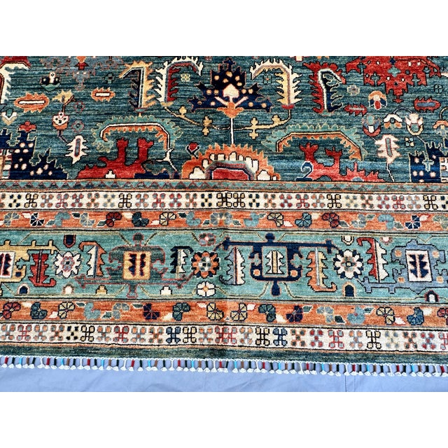 Hand-Knotted Afghan Kazak Chobi Wool Area Rug - 8'8" X 11'10" For Sale - Image 13 of 18