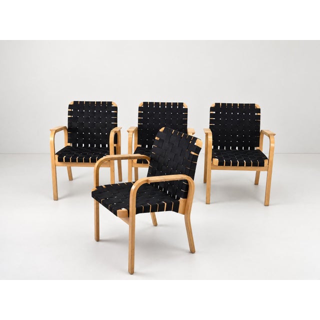 Model 45 Lounge Chairs by Alvar Aalto for Artek, 1970s, Set of 4 For Sale - Image 9 of 18