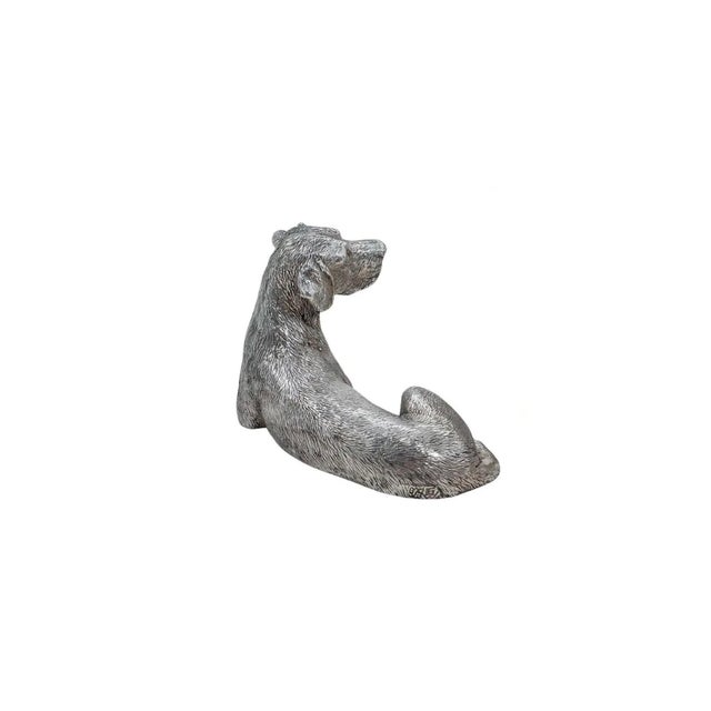 Italian 1990s Magrino Italian Silver Overlay Labrador Figurine For Sale - Image 3 of 5