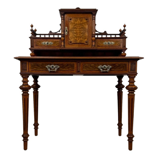 19th Century French Walnut Writing Table For Sale