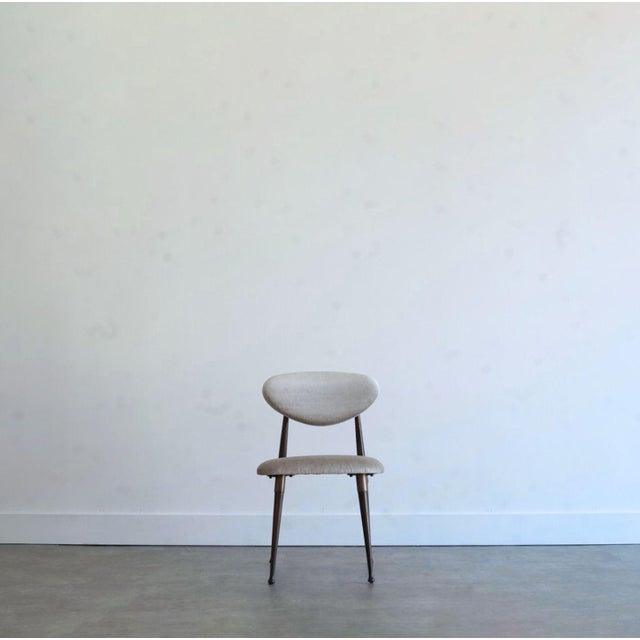 Mid-Century Modern Set of Four Dining Chairs in Chenille and Bronze by Dan Johnson, C. 1950s For Sale - Image 3 of 9