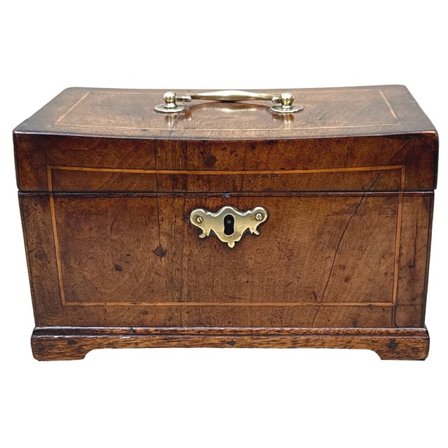 Georgian Walnut Rectangular Tea Caddy, 18th Century For Sale - Image 14 of 15