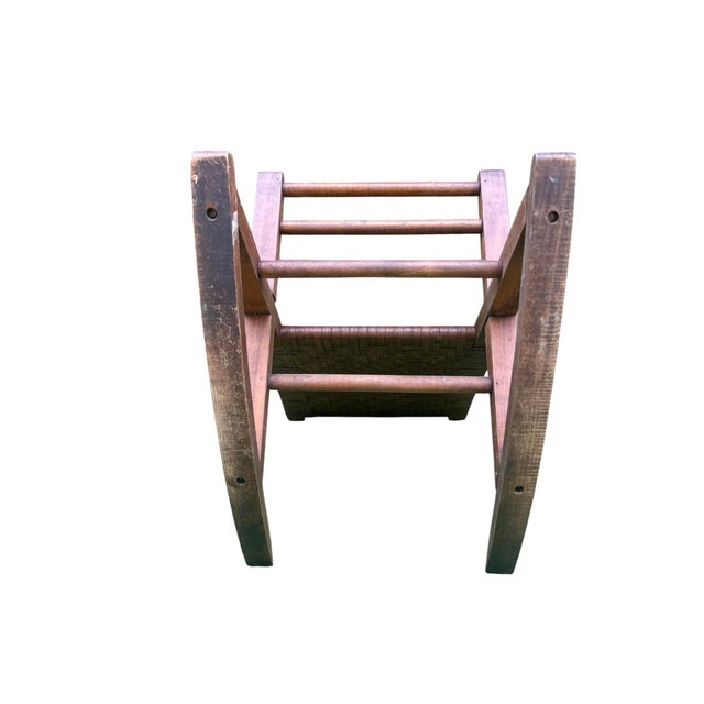 Sienna Mid-20th Century Woven Split Reed Gout Rocker or Footrest For Sale - Image 8 of 11
