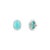 Boho Chic Statement Oval Cut Turquoise Halo Cubic Zircon Stud Earrings- A Pair For Sale - Image 3 of 8