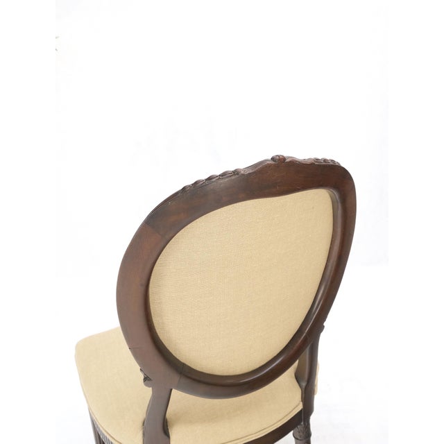 Pair of Finely Carved Walnut Cameo Back Louis XVi Side Fire Chairs New Upholster For Sale - Image 14 of 17