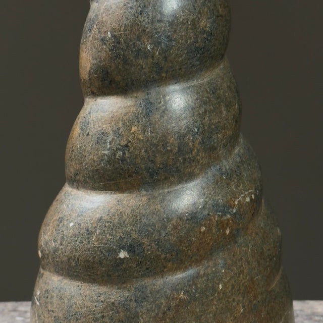Vintage Abstract Surrealist Zoomorphic Hand Carved Stone Sculpture, Signed For Sale - Image 10 of 11