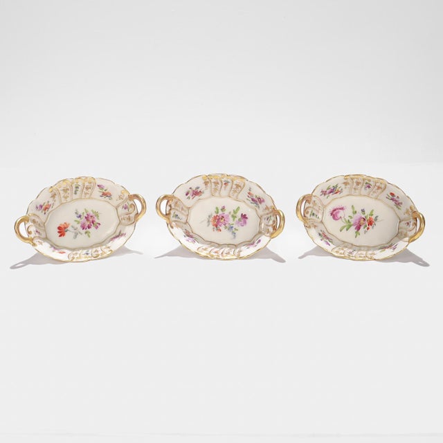 Ceramic Early 20th Century Signed Richard Klemm Dresden Porcelain Condiment Serving Bowls - Set of 6 For Sale - Image 7 of 8