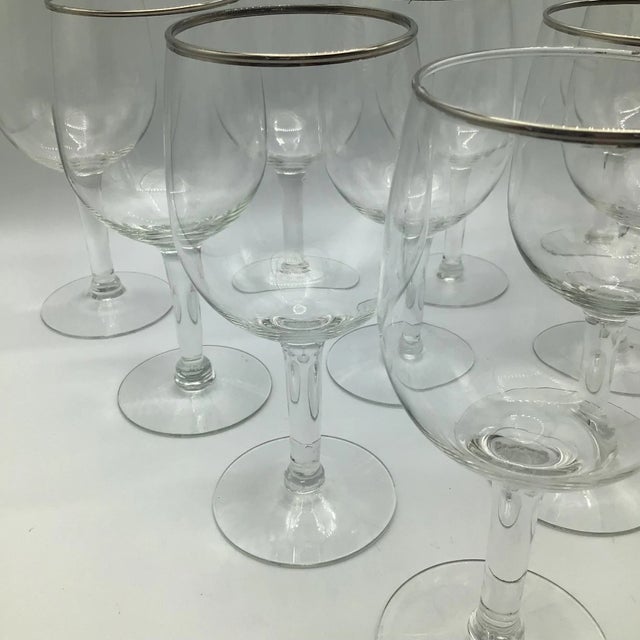 Platinum Rim Crystal Wine/Water Glasses-Set of 10 For Sale - Image 12 of 13