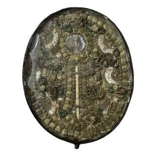 Rare Antique Handmade Catholic 7 Saint Jesus Relic Reliquary Box Sculpture For Sale